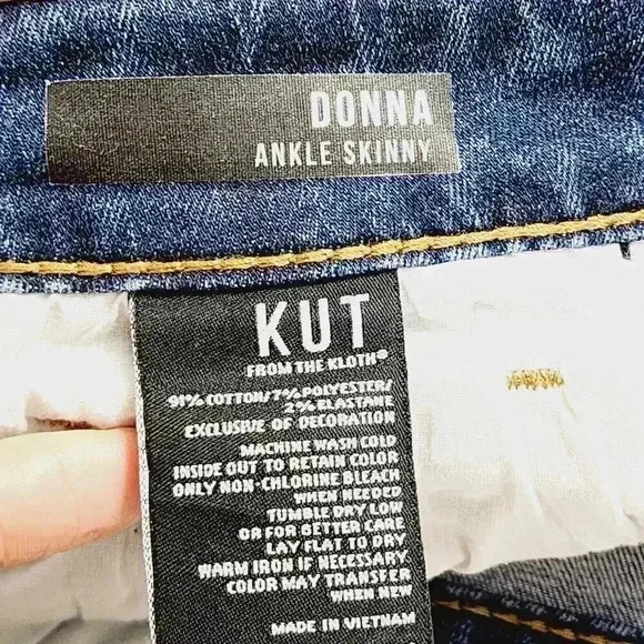 Kut from the Kloth Snake Striped Donna Ankle Skinny Jeans Women's 10 - Picture 6 of 7